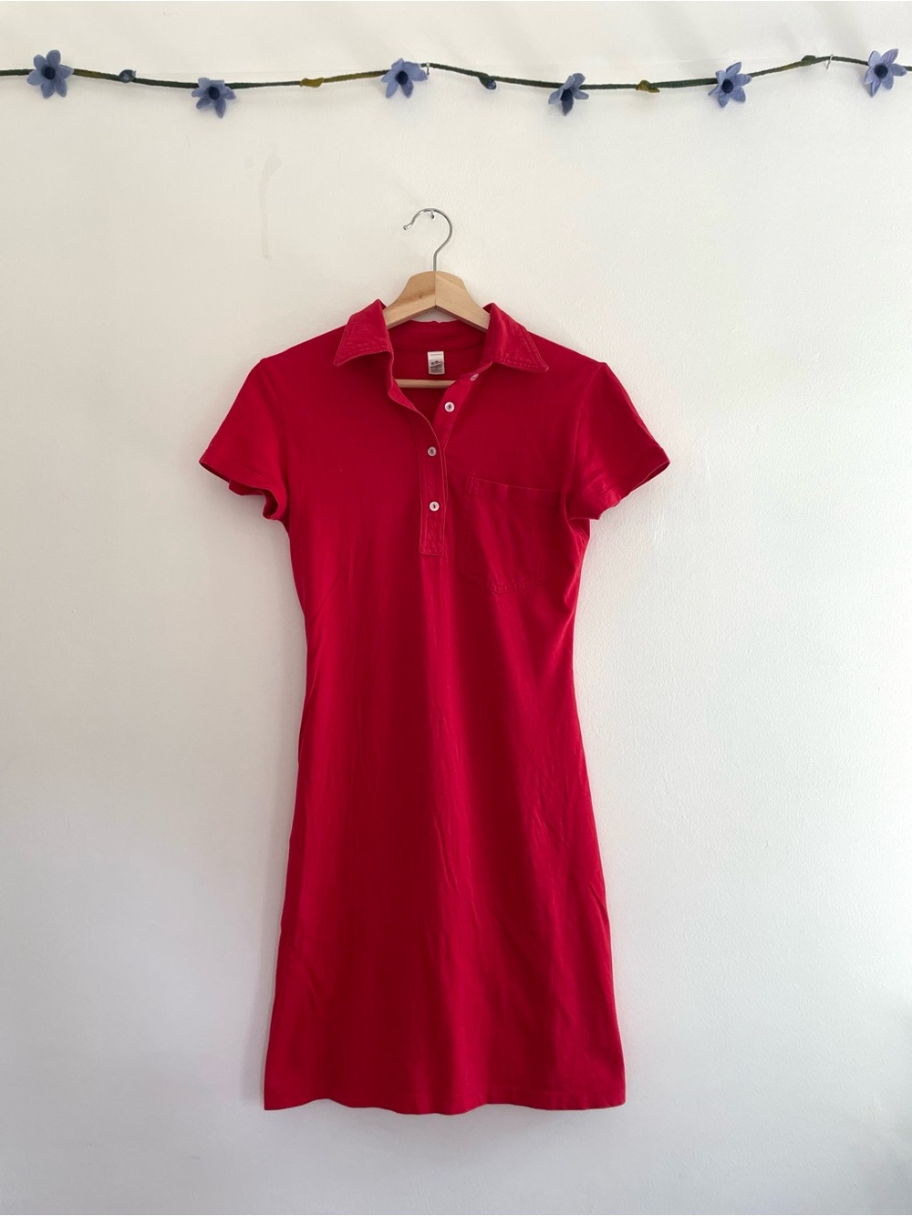 Vintage American Apparel Cherry Red Polo Dress